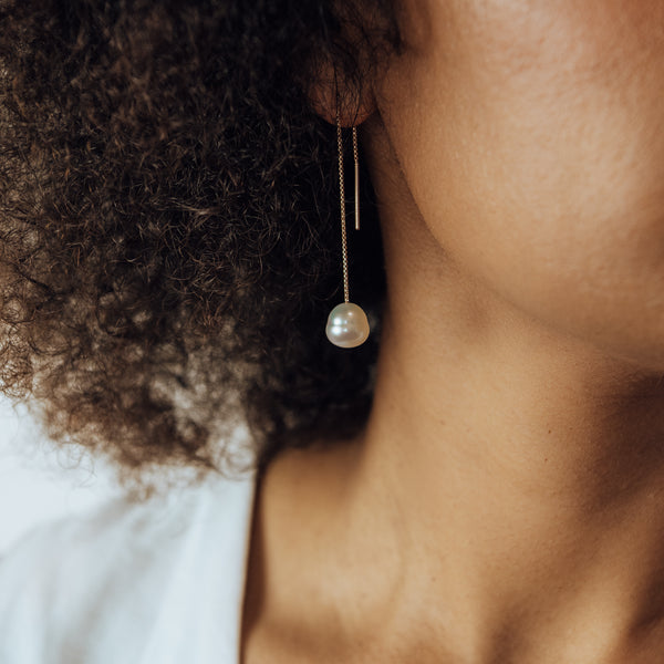 Filo Luce Silver Pearl Earrings / Rose