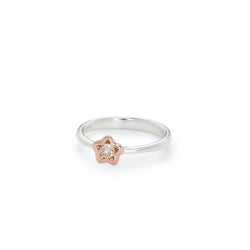 Penta Miele Silver + Champagne Diamond Ring / Rose