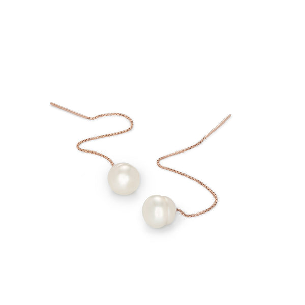 Filo Luce Silver Pearl Earrings / Rose