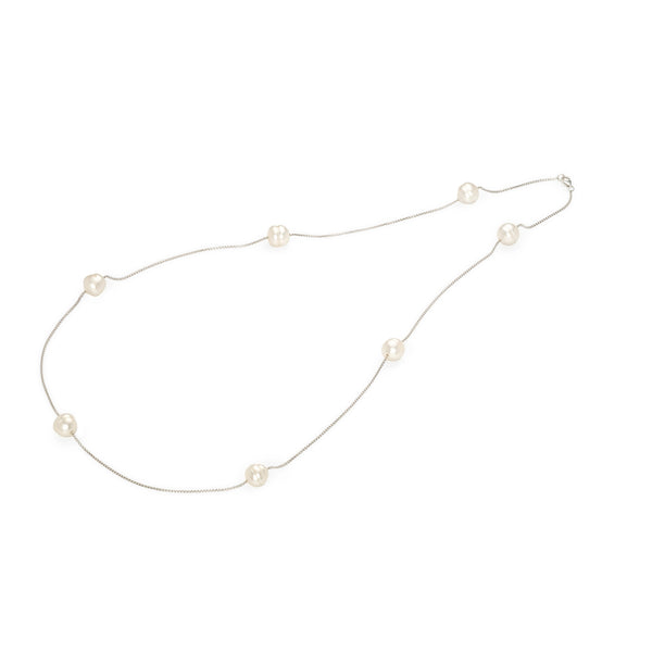 Filo Luce Silver Pearl Necklace / White