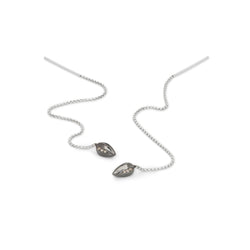 Penta Filo Silver Champagne Diamond Earrings / Black
