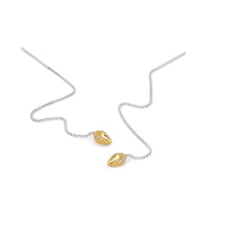 Penta Filo Silver Champagne Diamond Earrings / Yellow