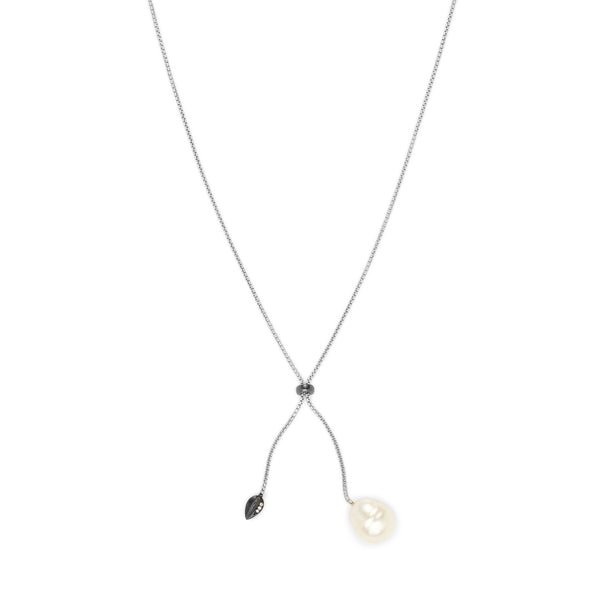Penta Luce Champagne Diamond + Pearl Necklace / Black