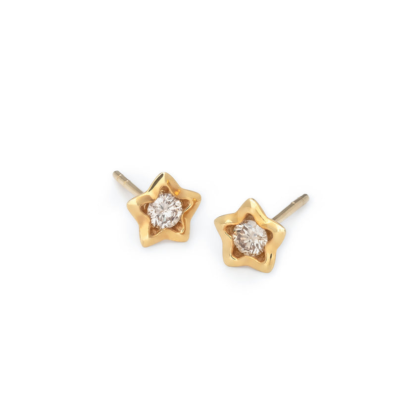 Penta Miele Silver + Champagne Diamond Earrings / Yellow