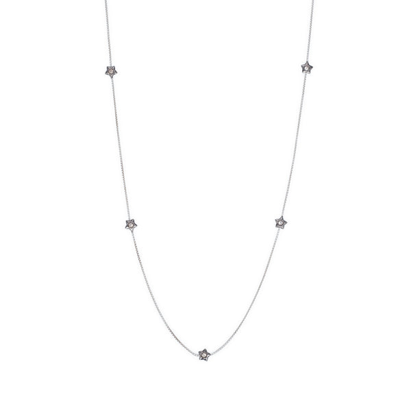 Penta Miele Silver + Champagne Diamond Necklace / Black